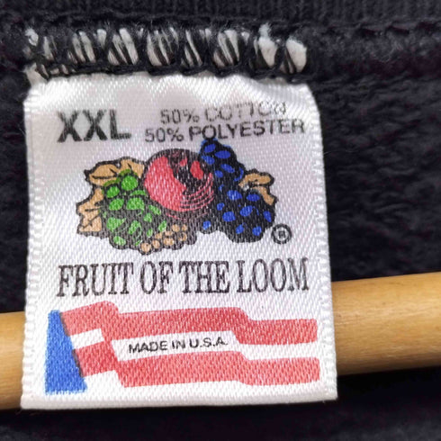 90S FRUIT OF THE LOOM ボディ USA製 US WEST EMPLOYEE OUR UNION MAKES US STRONG 両面 プリント 裏起毛 スウェット メンズ import:XXL